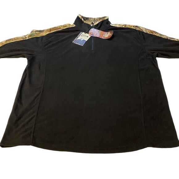 DDX DRI DUCK Sweatshirt Mens XL Black Fleece Camo Matrix Anti Static Quarter Zip - Picture 9 of 11